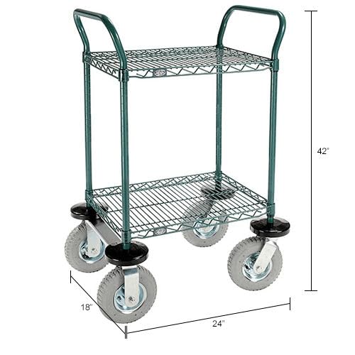 Utility Cart by Nexel – Steel, Green Epoxy, Model 1824N2G