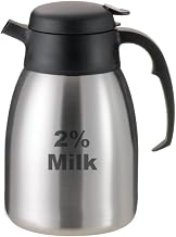 Service Ideas FVPC152PCTET SteelVac Carafe, 1.5 Liter Capacity, Stainless Steel with Brushed Finish, 2% Milk" Etching (Case of 6)