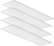 Lithonia Lighting CPX 1x4 LED Flat Panel Light, 1 Ft. x 4 Ft. LED Light Panel, Ceiling Lighting Fixture, 2500/3200/4000 Adjustable Lumens, 3500K/4000K/5000K Switchable CCT, Smooth Satin Lens (4-Pack)