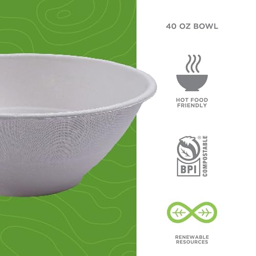 ECO PRODUCTS 40oz / White / Noodle Bowls (Vanguard) Bowls