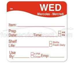 DayMark - 1122133 - DissolveMark 2 in x 2 in Wednesday Shelf Life Label
