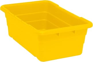QUANTUM STORAGE SYSTEMS TUB2516-8YL Cross Stack Part Organizer Yellow Bins 26" L x 16" W x 9" H 6 Pack