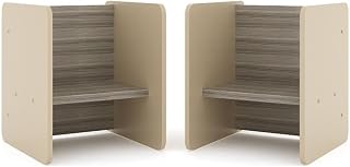 Tot Mate 15" Contemporary Wood Composite Activity Cube in Gray (Set of 2)