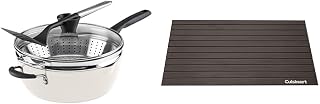 Cuisinart Preferred Pan 4‑Piece Stainless Steel Cookware Set, Crème de la Creme + Rapid Thaw Defrosting Tray Bundle