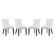 Faux Leather Upholstered Dining Chairs Set of by Furnifact – Faux Leather, White, Pack of 4