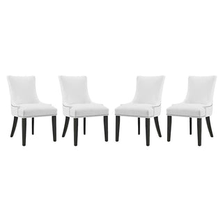 Faux Leather Upholstered Dining Chairs Set of by Furnifact – Faux Leather, White, Pack of 4