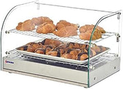 22-INCH COUNTERTOP DISPLAY WARMER WITH FRONT CURVED GLASS AND 2 REAR HINGED DOORS