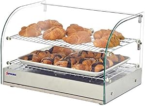 22-INCH COUNTERTOP DISPLAY WARMER WITH FRONT CURVED GLASS AND 2 REAR HINGED DOORS