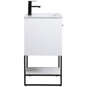24 Inch Single Bathroom Vanity in White by Elegant Decor – 24" - Single, Engineered Wood, White, Model VF42024WH