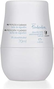 Linha Todo Dia (Leite de Algodao) - Desodorante Antitranspirante Feminino Roll-On 70 Ml - (Natura - Every Day (Cotton Milk) Collection - Roll-On Antiperspirant Deodorant For Women 2.36 Fl Oz)