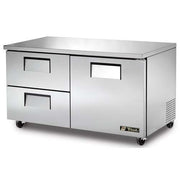 TUC-60D-2 Series Solid Drawered Two Section Undercounter Refrigerator by TRUE – Stainless Steel, Model TUC-60D-2-HC