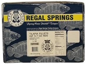 Regal Springs, Tilapia Fillets, 5-7 oz, 10 lbs