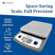 San Jamar Silver / San Jamar SCDG2LP Low-Profile Digital Food/Kitchen Scale / 2 lb Capacity Digital Scales