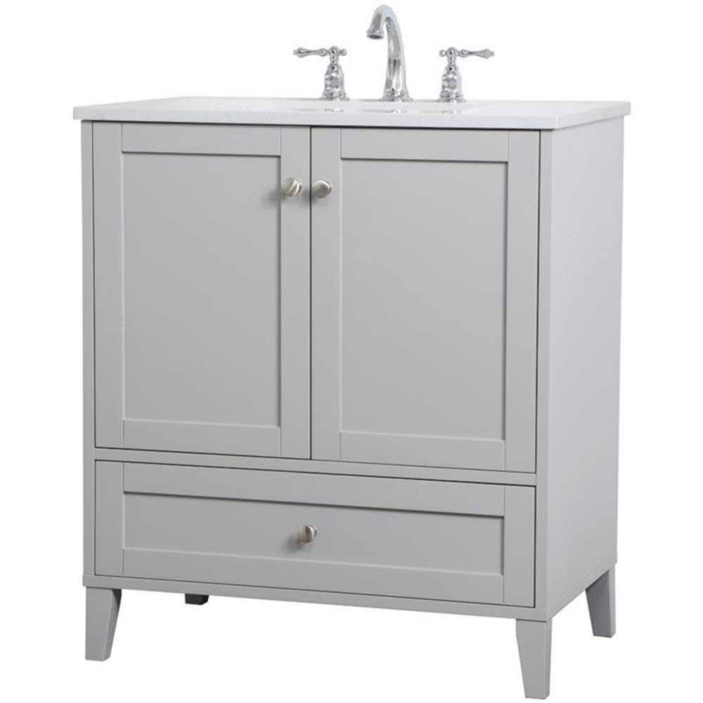 Elegant Decor 30" - Single / Brushed Nickel,grey / Traditional Bathroom Vanities