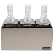 San Jamar 3 Pumps / 14 inches x 7.875 inches x 12.5 inches / Stainless Pump Dispensers
