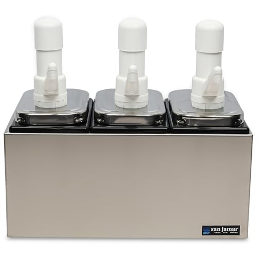 San Jamar 3 Pumps / 14 inches x 7.875 inches x 12.5 inches / Stainless Pump Dispensers