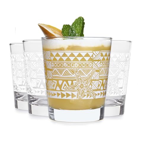 Libbey Tiki Rocks White / 13 Ounces / Tiki Old Fashioned Glasses