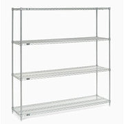 Nexelate Wire Shelving Starter Unit – 4, Alloy Steel, Silver, Model 990142