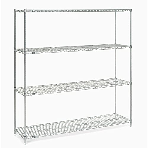 Nexelate Wire Shelving Starter Unit – 4, Alloy Steel, Silver, Model 990142