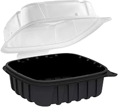 Anchor Packaging 4666611 Black 6 in Square Hinged Container - 420 / CS