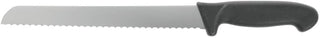 HUBERT Stainless Steel Straight Bread Knife with Black Polypropylene Handle - 10"L Blade