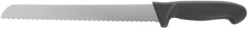 HUBERT Stainless Steel Straight Bread Knife with Black Polypropylene Handle - 10"L Blade