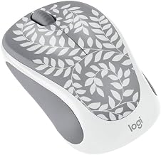 Logitech Compact Wireless Mouse, Floral Gray, Limited Edition