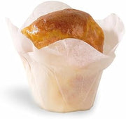 PacknWood White Silicone-Coated Lotus Baking Cup, 4 Oz, 2" Dia. x 2.6"