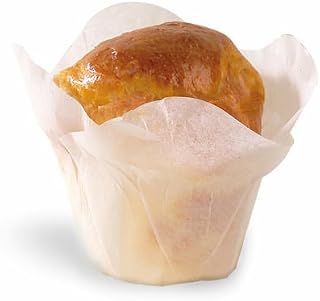 PacknWood White Silicone-Coated Lotus Baking Cup, 4 Oz, 2" Dia. x 2.6"