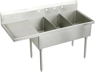 Elkay WNSF8354L0 Commercial Sink, Lustrous Satin Finish