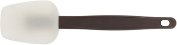 HUBERT Hi-Temp Spoon Spatula White Silicone with Brown Fiberglass Infused Handle - 10 1/2"L x 2 1/2"W