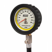 Joes Racing 0-60 psi, Analog, 2-1/2 in Diameter, White Face / BLACK / 1 Tire Gauges