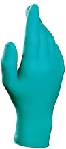 MAPA Professional 977017 977 Solo Powder Free 4 mil Glove, 9.5", Disposable Ambi Nitrile, Textured Fingertips, Size 7, Green (Pack of 100)