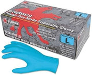 MCR Safety 6015S Nitrishield Gloves, Rolled Cuff, Small, Blue (1000 Count)