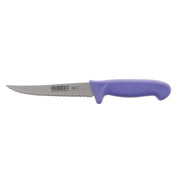 Scalloped Utility Knife Stainless Steel with Purple Polypropylene Handle - 5" L Blade by HUBERT – 5", Stainless Steel, Silver
