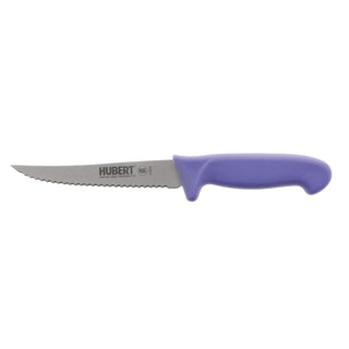 Scalloped Utility Knife Stainless Steel with Purple Polypropylene Handle - 5" L Blade by HUBERT – 5", Stainless Steel, Silver