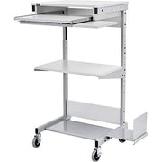 Mobile Computer Workstation with Keyboard by Global Industrial – 25.5 x 22 x 44.5 inches, Tubular,Steel, Grey, Model 506693