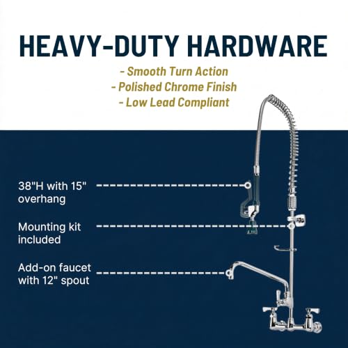 Krowne Wall Mount / 8 Inch / Silver Touch On Kitchen Sink Faucets