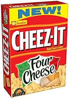 Sunshine, Cheez-It Baked Snack Crackers, Italian Four Cheese, 12.4oz Box (Pack of 4)