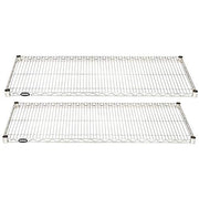 Soft Silver Wire Shelf Pack - 48" L x 18" D x 1" H by HUBERT – Alloy Steel, Silver, Pack of 2, Model A1848-TA