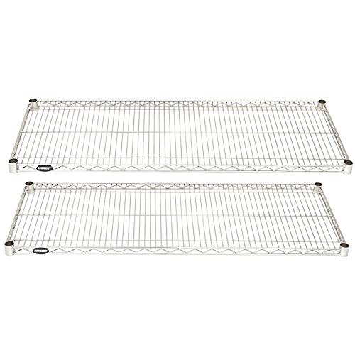 Soft Silver Wire Shelf Pack - 48" L x 18" D x 1" H by HUBERT – Alloy Steel, Silver, Pack of 2, Model A1848-TA