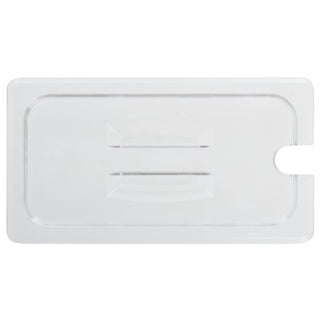 Camwear 1/3 Size Clear Handled Lid with Spoon Notch by Cambro – Polycarbonate, Clear, Model 30CWCHN135
