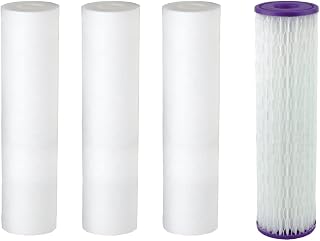 Aquasana 10 Inch Pre-Filter Replacement 3-Pack and Post-Filter Bundle | For Rhino Whole House Filters | Replace Pre-Filters Every 2 Months, Post-Filter Every 6 Months
