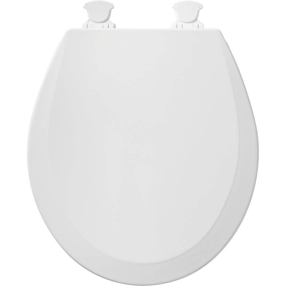 Toilet Seat Bundle with Easy Clean & Change Hinges | Elongated & Round Seats by Bemis – Plastic, White