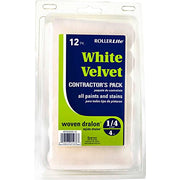 4" x 1/4" Dralon Woven Mini Roller Cover by RollerLite – White, Model 4EWV025-12