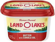 Land O Lakes Spreadable Butter with Canola Oil, 15 Ounce Tub -- 12 per case.