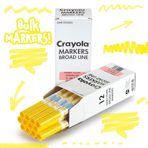 Crayola Yellow / 12 Count (Pack of 1) / Washable Coloring Pens & Markers