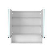 25-inch Tall Double Door Mirror Cabinet with Open Shelf by tatacoa – Engineered Wood, White