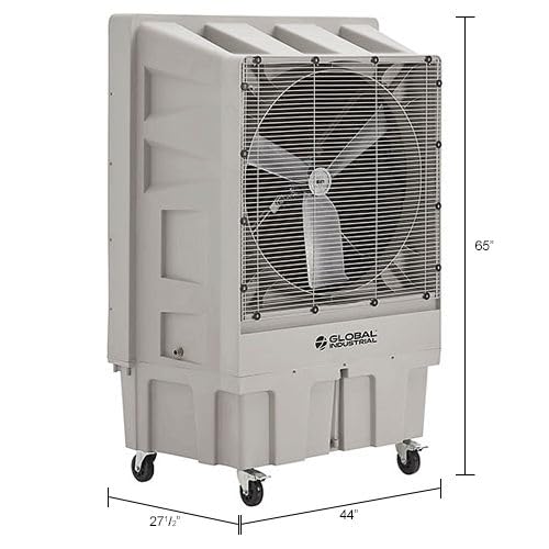 30" Diameter Portable Evaporative Cooler with LCD Display by Global Industrial – 27.5 inches x 44 inches x 65 inches, Plastic, Gray, Model 293131