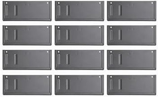 HUBERT Black Metal Sign Holder with 1" Deep Bracket – Fits 7" x 2.5" Signs (Pack of 12)